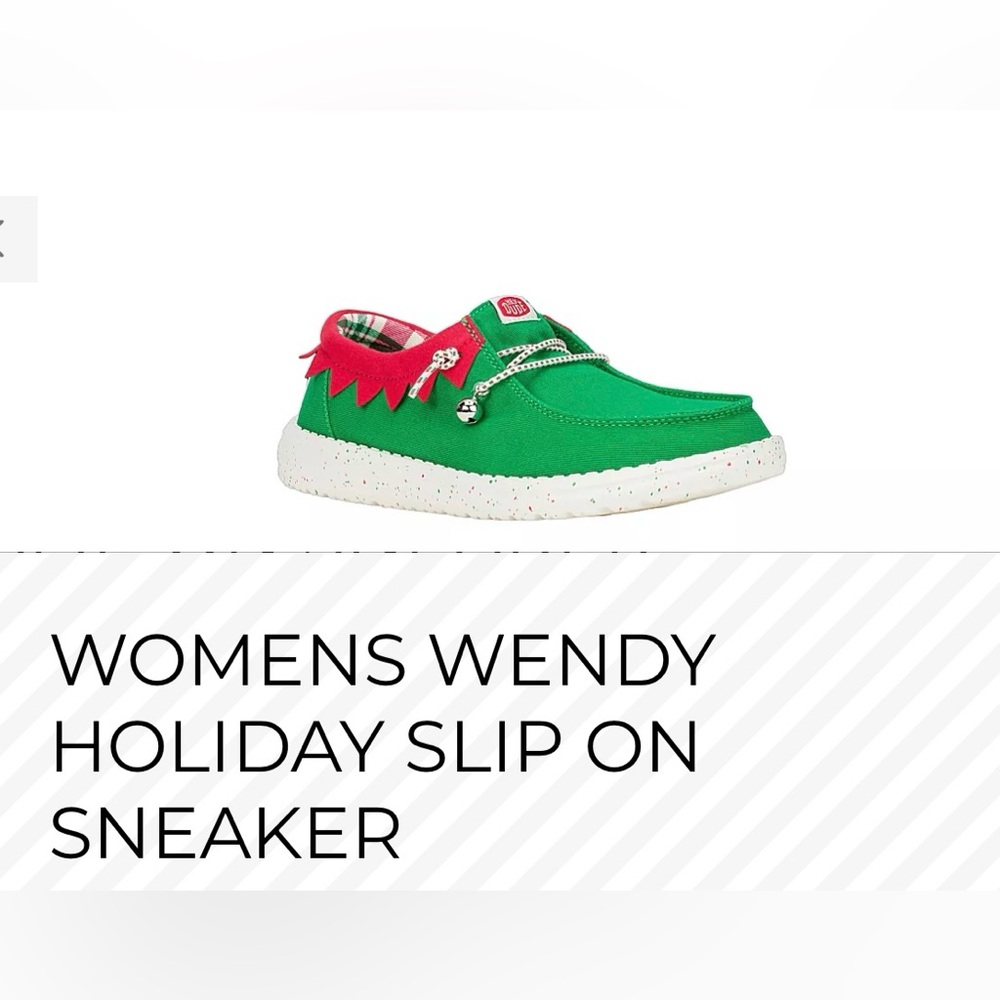 Hey Dude Women's Green Holiday Slip-On Sneaker
